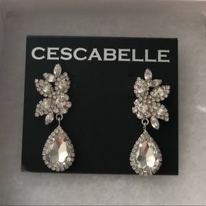 Cescabelle crystal silver bridal earrings